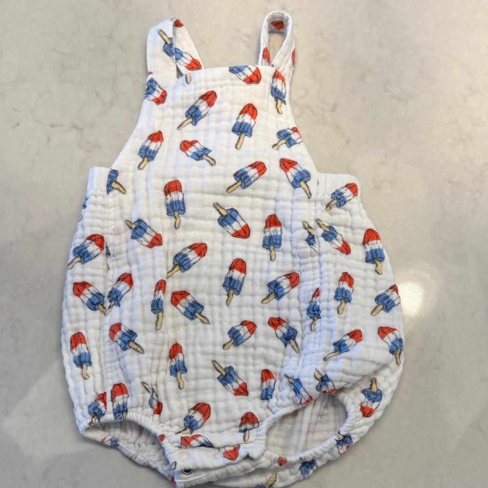 Angel Dear Popsicle Print Bodysuit - Red, Blue, White